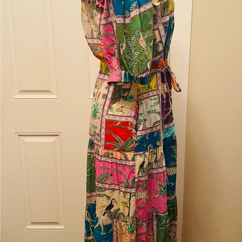 Bohemian Animal Print Midi Dress in Multicolor - Picture 10 of 15